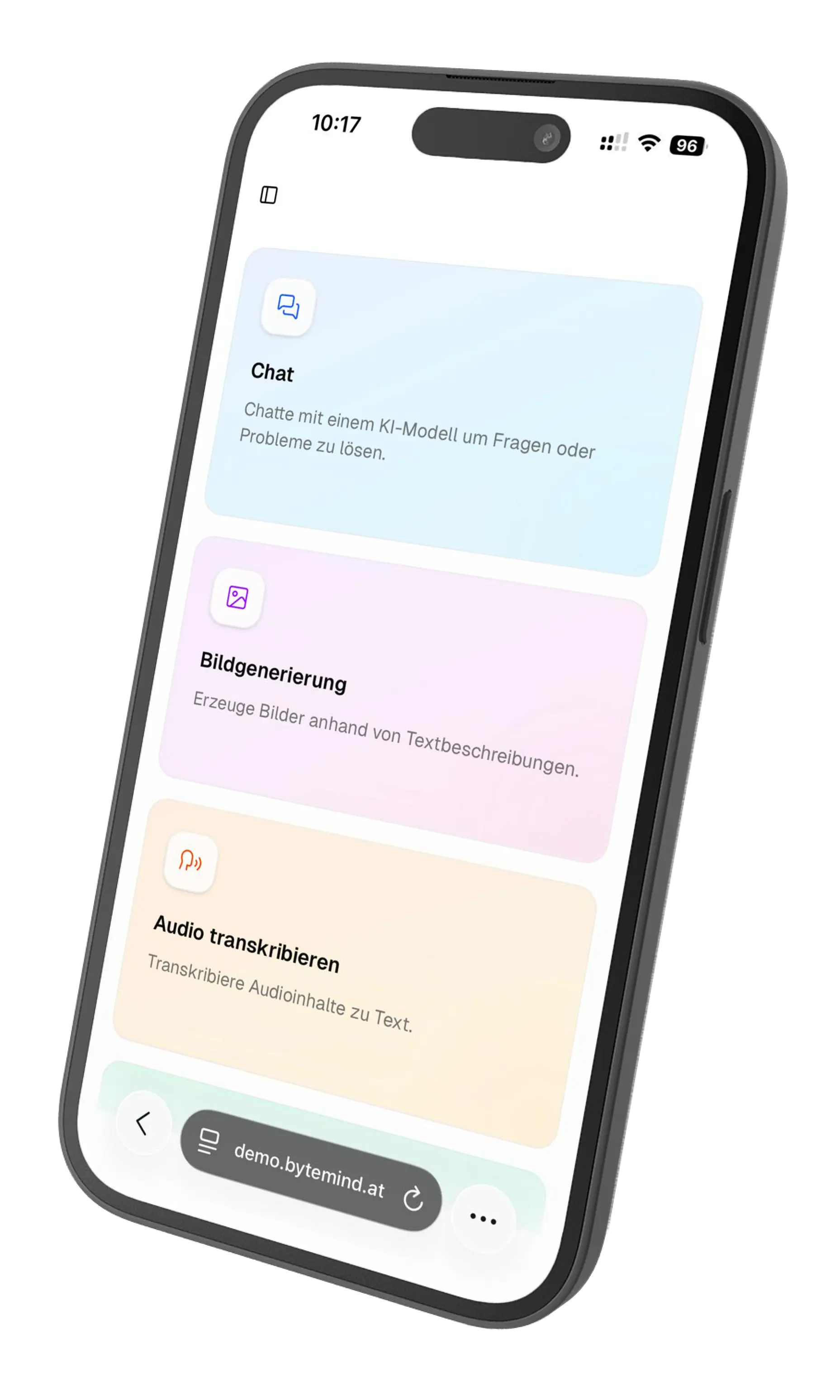 ownGPT Plattform Interface - Benutzerfreundliches KI-Dashboard